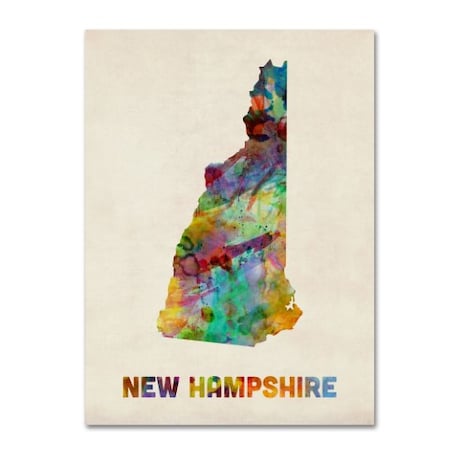 Michael Tompsett 'New Hampshire Map' Canvas Art,18x24